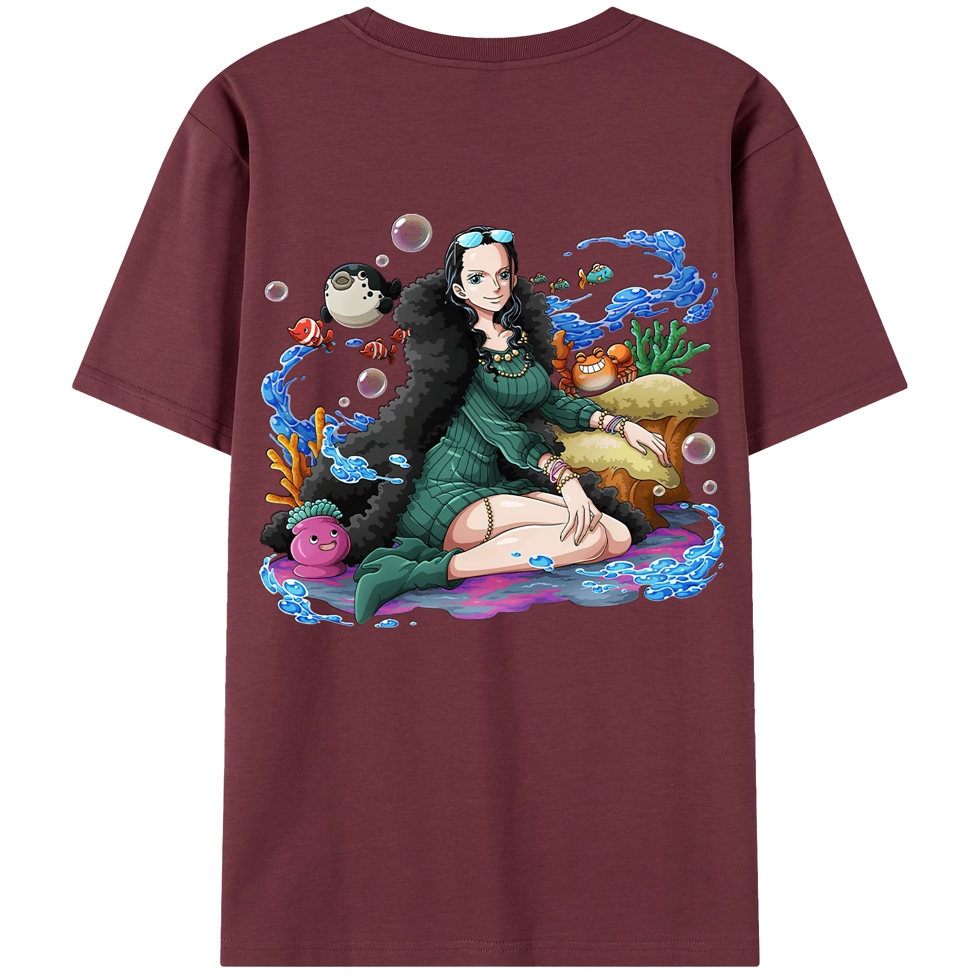 ワンピース ニコ・ロビン ONE PIECE Nico Robin 綿100％半袖Tシャツ（背面プリント）